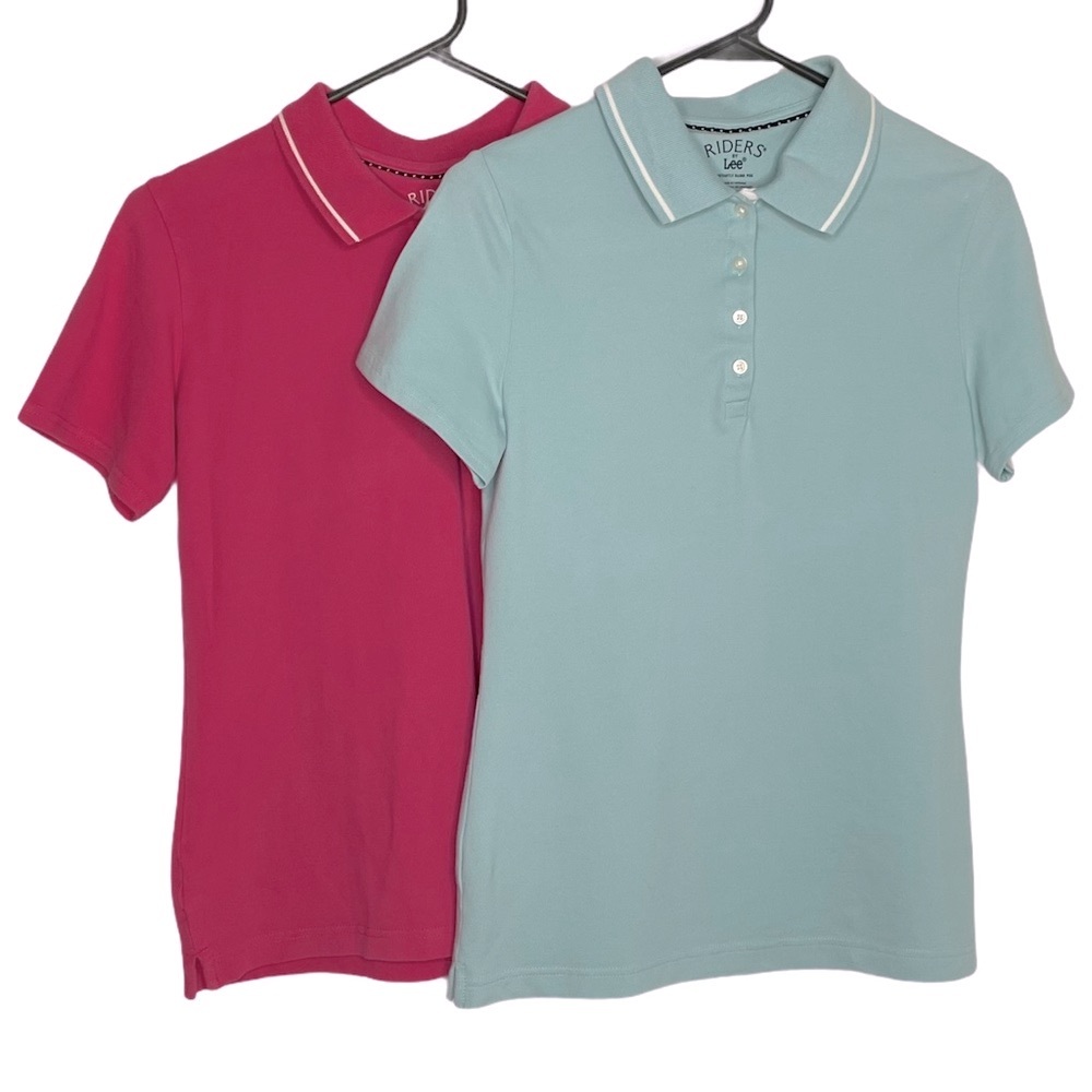 RIDERS BY LEE Polo Tee Shirts Pink and Blue Size Small Bundle of Two